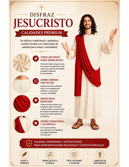 Fantasia Jesus Cristo Tamanho L | Fantasias para Adultos O Rei do Carnaval